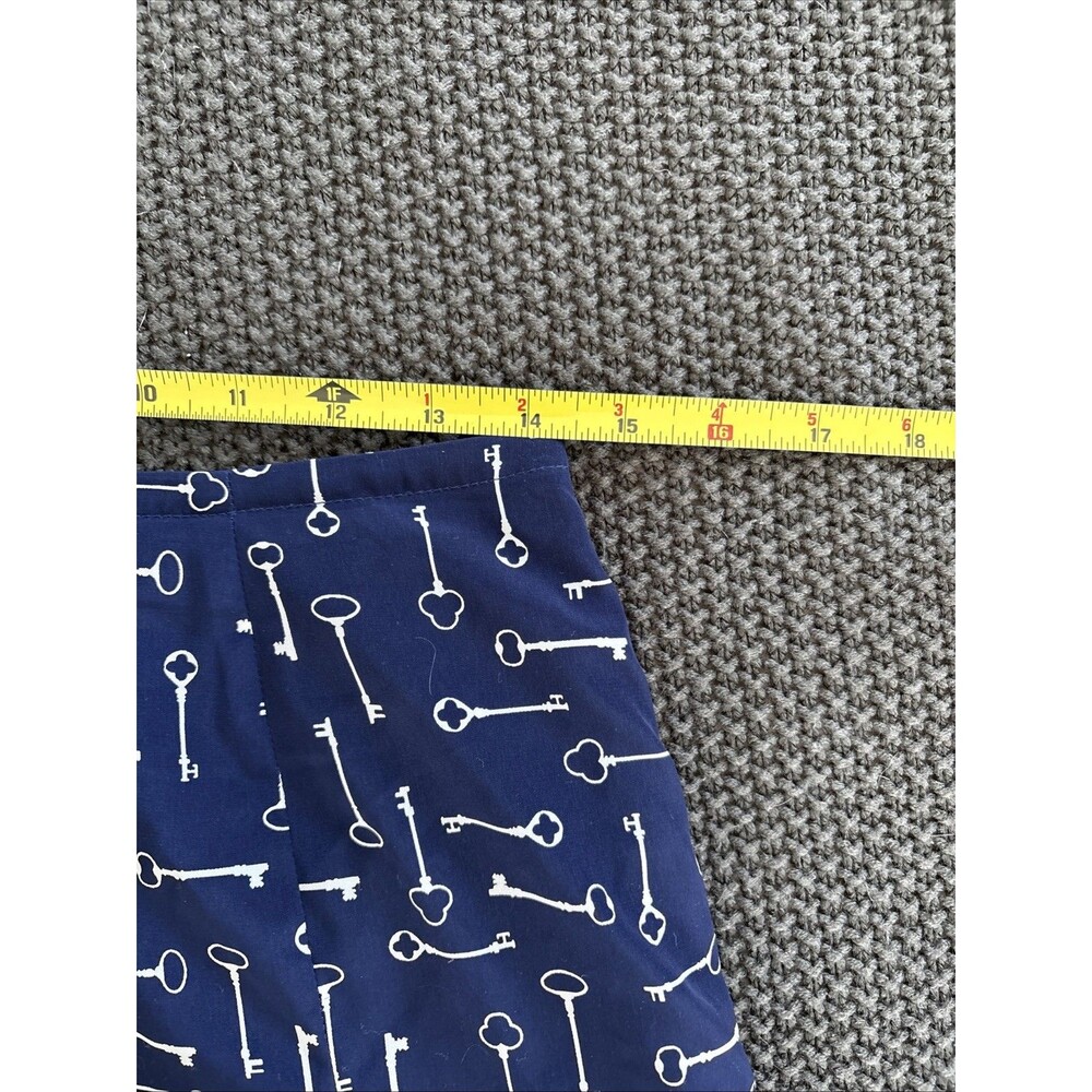 Banana Republic Factory Size 4 Navy Blue White‎ Key Skirt Flare A-Line Fluted - Picture 3 of 6